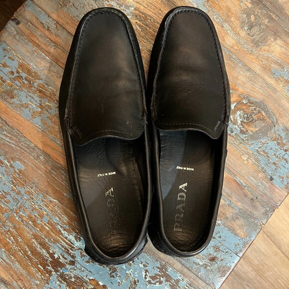 PRADA Men\'s Saffiano Leather Penny Drivers, SZ 9 main image 5